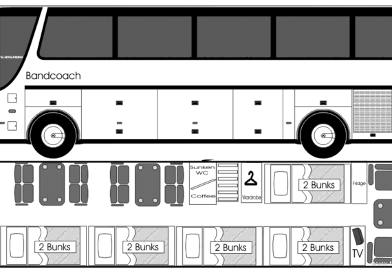 Автобус Setra 315 HD - чертежи, габариты, рисунки автомобиля