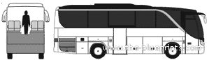 Автобус Setra S411 HD - чертежи, габариты, рисунки автомобиля