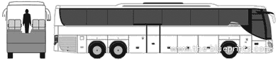 Автобус Setra S417 GT-HD - чертежи, габариты, рисунки автомобиля