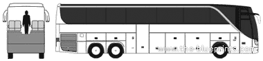Автобус Setra S417 HDH - чертежи, габариты, рисунки автомобиля
