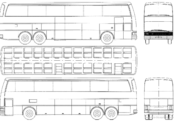 Автобус Setra S 216 HDS (1980) - чертежи, габариты, рисунки автомобиля