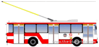 Skoda 14 TR bus - drawings, dimensions, pictures of the car