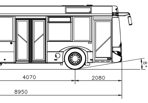 Автобус Solaris Alpino 8.9 LE - чертежи, габариты, рисунки автомобиля