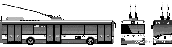 Автобус Solaris Trollino 12AC (2004) - чертежи, габариты, рисунки автомобиля