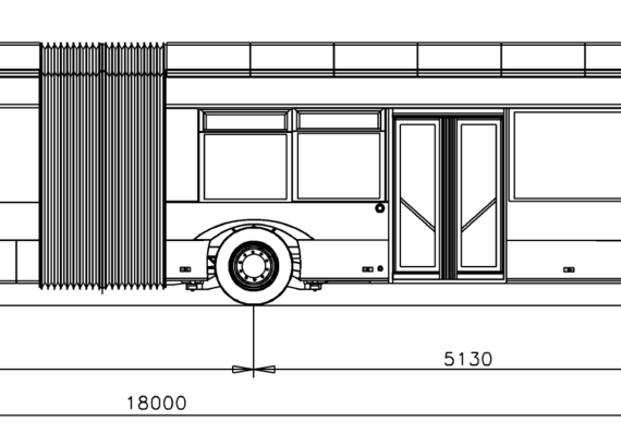 Автобус Solaris Trollino 18 - чертежи, габариты, рисунки автомобиля