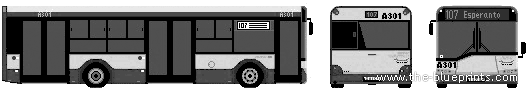 Автобус Solaris Urbinetto 10 (2005) - чертежи, габариты, рисунки автомобиля