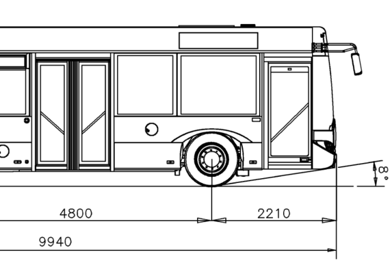 Автобус Solaris Urbino 10 - чертежи, габариты, рисунки автомобиля