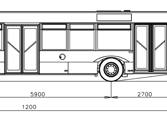 Автобус Solaris Urbino 12 - чертежи, габариты, рисунки автомобиля