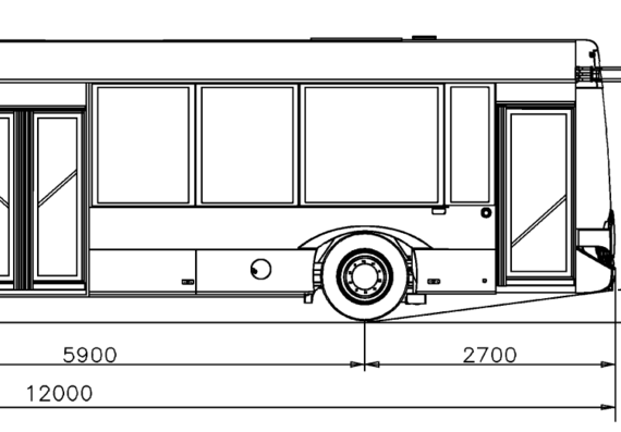 Автобус Solaris Urbino 12 LE - чертежи, габариты, рисунки автомобиля