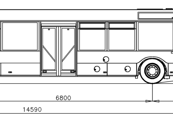 Автобус Solaris Urbino 15 - чертежи, габариты, рисунки автомобиля