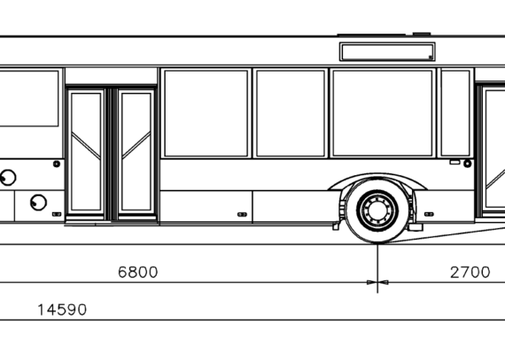 Автобус Solaris Urbino 15 LE - чертежи, габариты, рисунки автомобиля