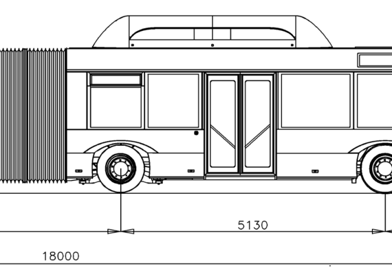 Автобус Solaris Urbino 18 CNG - чертежи, габариты, рисунки автомобиля