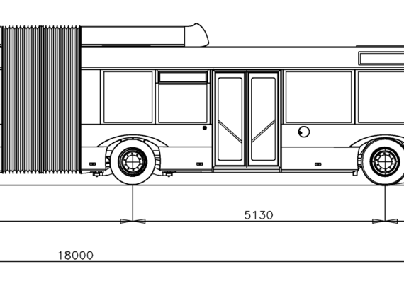 Автобус Solaris Urbino 18 Hybrid - чертежи, габариты, рисунки автомобиля