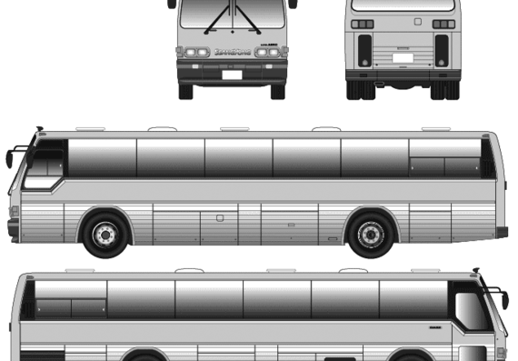 Автобус Ssangyong Bus SB33 - чертежи, габариты, рисунки автомобиля