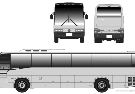 Автобус Ssangyong Bus Transstar OM401A - чертежи, габариты, рисунки автомобиля