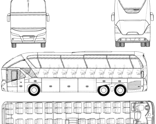 Автобус Starliner SHD - (2006) - чертежи, габариты, рисунки автомобиля
