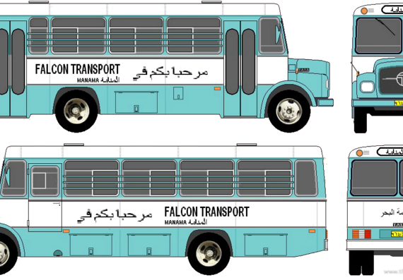 Автобус Tata 1238SE (1994) - чертежи, габариты, рисунки автомобиля