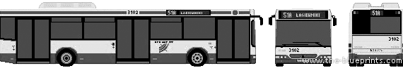 Автобус Volvo 7000 (2003) - чертежи, габариты, рисунки автомобиля