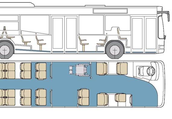 Автобус Volvo 7700 - чертежи, габариты, рисунки автомобиля