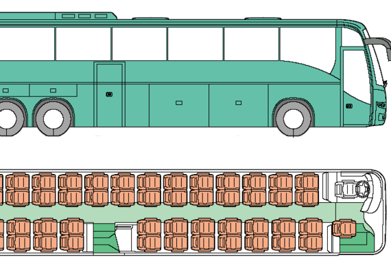 Автобус Volvo 9700 - чертежи, габариты, рисунки автомобиля