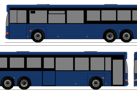 Автобус Volvo B10BLE-70B - чертежи, габариты, рисунки автомобиля