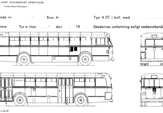 Автобус Volvo (unknown type) - чертежи, габариты, рисунки автомобиля