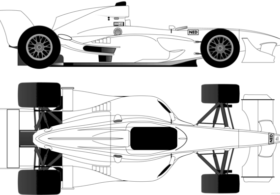 A1 GP Formula Car - Разные автомобили - чертежи, габариты, рисунки автомобиля