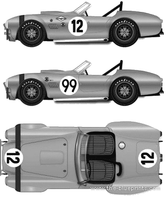 AC Cobra 289 Version A (1964) - AC - чертежи, габариты, рисунки автомобиля