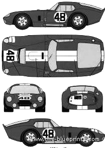 AC Cobra Daytona (1965) - AC - чертежи, габариты, рисунки автомобиля