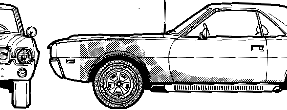 AMC AMX (1969) - AMC - чертежи, габариты, рисунки автомобиля