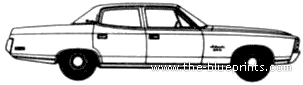AMC Ambassador Brougham 4-Door Sedan (1971) - AMC - чертежи, габариты, рисунки автомобиля