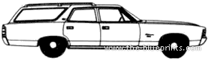 AMC Ambassador SST Station Wagon (1971) - AMC - чертежи, габариты, рисунки автомобиля