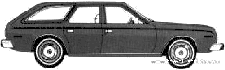 AMC Concord Station Wagon (1978) - AMC - чертежи, габариты, рисунки автомобиля