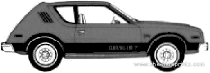 AMC Gremlin Custom X (1978) - AMC - чертежи, габариты, рисунки автомобиля