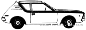 AMC Gremlin L (1971) - AMC - чертежи, габариты, рисунки автомобиля