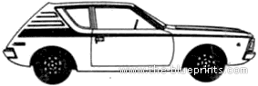 AMC Gremlin X (1971) - AMC - чертежи, габариты, рисунки автомобиля