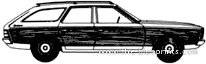 AMC Hornet Sportabout D-L Wagon (1971) - AMC - чертежи, габариты, рисунки автомобиля