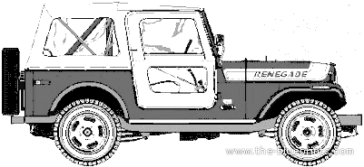 AMC Jeep CJ7 Renegade (1976) - AMC - чертежи, габариты, рисунки автомобиля