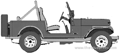 AMC Jeep CJ7 Standard - AMC - чертежи, габариты, рисунки автомобиля