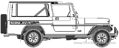 AMC Jeep CJ8 Overlander - AMC - чертежи, габариты, рисунки автомобиля