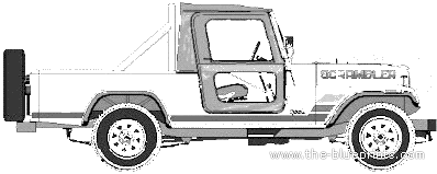 AMC Jeep CJ8 Scrambler (1982) - AMC - чертежи, габариты, рисунки автомобиля