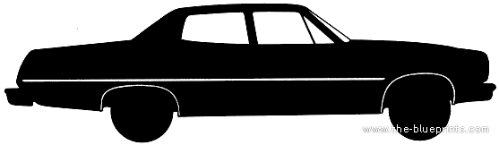 AMC Matador 4-Door Sedan (1974) - AMC - чертежи, габариты, рисунки автомобиля