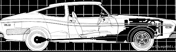 AMC Matador X Coupe (1974) - AMC - чертежи, габариты, рисунки автомобиля