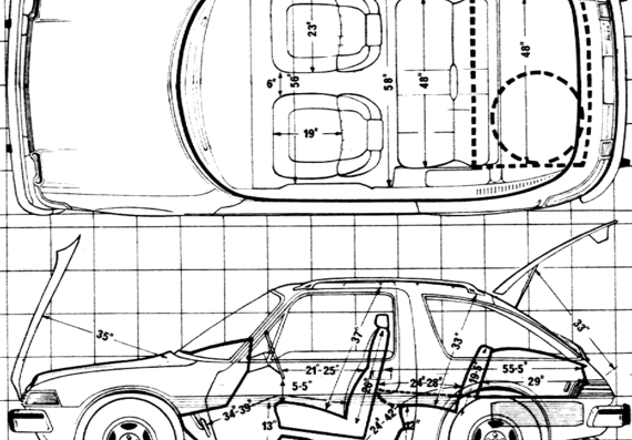 AMC Pacer (1975) - AMC - drawings, dimensions, pictures of the car