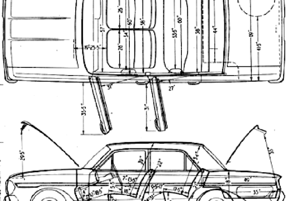 AMC Rambler 770 Six (1964) - AMC - чертежи, габариты, рисунки автомобиля