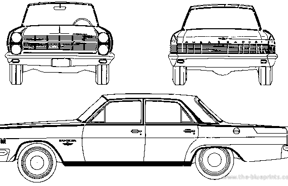 AMC Rambler Ambassador 990 - AMC - чертежи, габариты, рисунки автомобиля