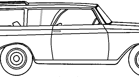 AMC Rambler American 220 2-Door Station Wagon (1963) - AMC - чертежи, габариты, рисунки автомобиля