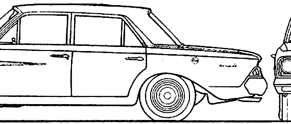 AMC Rambler Classic 770 4-Door Sedan (1963) - AMC - чертежи, габариты, рисунки автомобиля