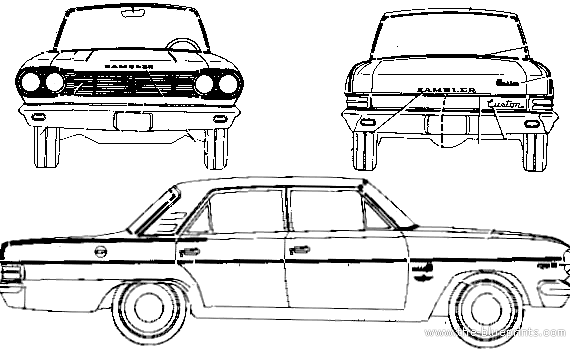 AMC Rambler Classic 990 - AMC - чертежи, габариты, рисунки автомобиля