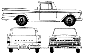 AMC Rambler Delivery Pick-UP (1959) - AMC - чертежи, габариты, рисунки автомобиля